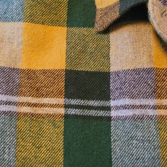 Quiksilver Mens Plaid Flannel Shirt Yellow/Green Long Sleeve Button-Up XL - Picture 4 of 16